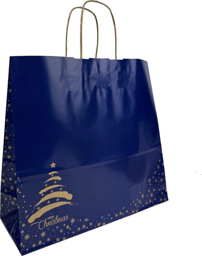 Kersttassen Papier - Merry Christmas - 36 + 13 x 33 cm - 25 stuks - Winterfeest tas