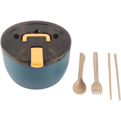 Roestvrijstalen Instant Noodle Kom Grote Capaciteit Instant Ramen Kom met Deksel Servies voor blauw