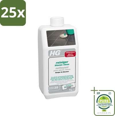 25 x HG Blauwe Steen Reiniger 1 liter - Grootverpakking - Blauwe Steen Reiniger - Natuursteen Reiniger - Hardstenen Reiniger - Vloerreiniger - Dweilreiniger