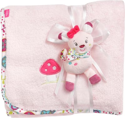 Weiche Kuscheldecke Rehkitz zur schmusedecke für Babys und Kleinkinder - supersoft - 100 x 75 cm