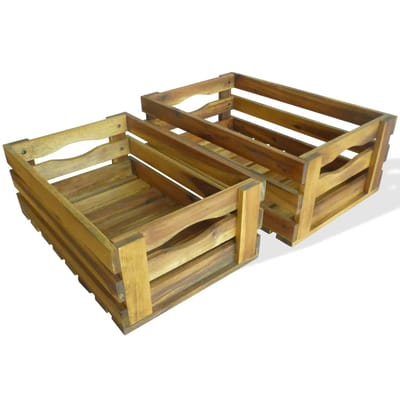 vidaXL - Appelkisten - 2 - st - massief - acaciahout