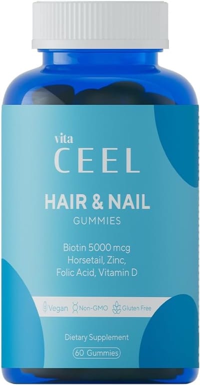 Vita Ceel Hair & Nail Gummies – Biotine, Zink & Vitamine C – Vegan Haar & Nagel Vitamines – 60 Gummies
