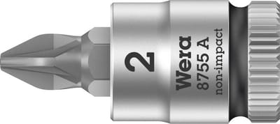 Wera 8755 A 05003354001 Kruiskop Pozidriv Dopsleutel-bitinzet PZ 2 1/4 (6.3 mm)