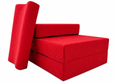 Opvouwbare stoelmatras 200 x 70 x 15 cm – logeermatras, vloermatras en slaapstoel, rood
