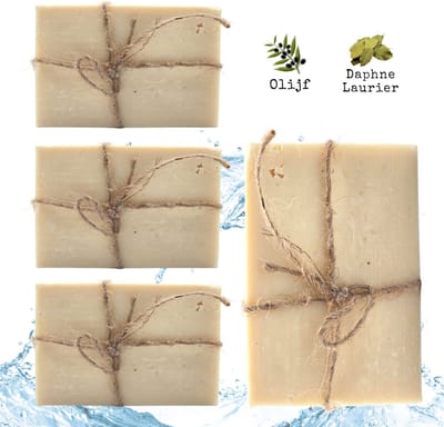 Zeepjes - Zepen - Zeep - 4x Natuurlijke olijfzeep - Biosoaps Hamam - Met olijfolie - Handzeep - Aleppo zeep