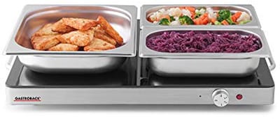 Warmhoudplaat - Voedselverwarmer - Gerechten Warm Houden - Extra Groot Oppervlak - 540 x 410 mm - Zwart Zilver