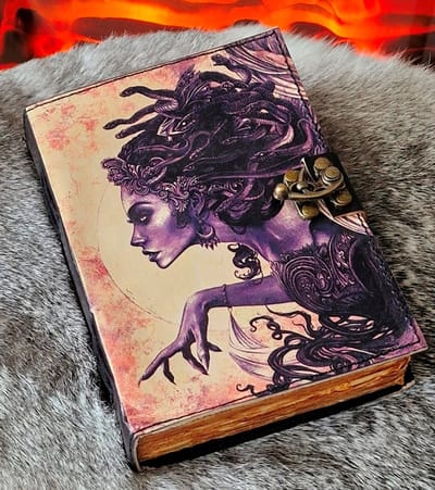 Leren Dagboek Medusa Leren Journal Medusa - 18x13cm - Leren Notitieboek Medusa - 18cm x 13cm - Handgemaakt