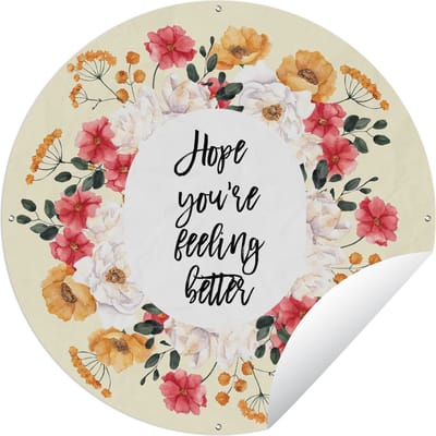 Tuincirkel Sterkte - Quotes - Plant - Hope - 60x60 cm - Ronde Tuinposter - Buiten