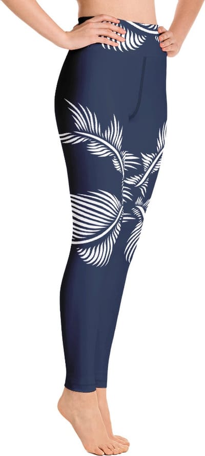 Sportlegging - design Lines 4 Peace - High Waist - Dry Fit - High Performance - 4way stretch - unieke print - UPF 50+ - Hardloop - Yoga - Fitness - Dans  - Pilates - Training - sportbroek - marine blauw wit- dames- maat XS