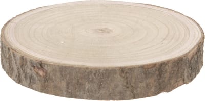 Houten decoratie boomschijven Paulowna hout - 16/22 cm diameter - 3 cm dik - natuurproduct