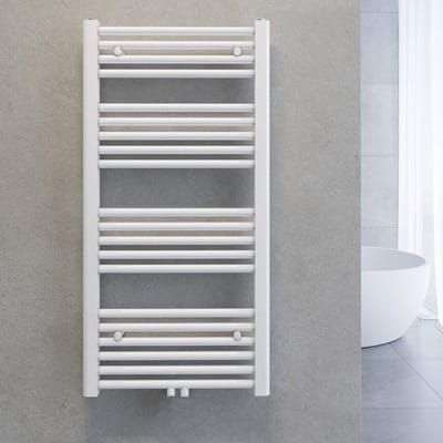 Handdoekradiator Badkamer - Handdoekdroger Warmer - Centrale Verwarming - Hoge Warmteafgifte - 50 x 100 cm - Wit