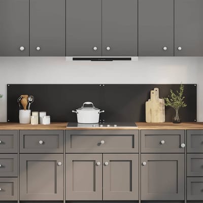 vidaXL - Keukenachterwand - 2 - st - Zwart - 100 - x - 40 - cm - gehard - glas