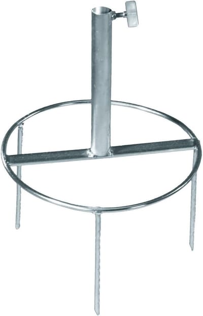 Gazonverankering - Grondanker Parasol - Parasol Stabiliseren - Voor Buisdiktes - Tot 25 mm - Zilver
