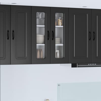 vidaXL - Vaatwasserpaneel - Kalmar - Zwart - 60 - x - 31 - x - 80 - cm - Bewerkt - hout