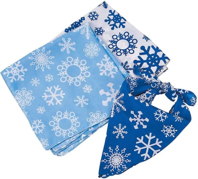 Winter Bandana - Sjaaltje - Feestelijke Decoratie - Sneeuwvlok Print - 50x50cm - Multicolor