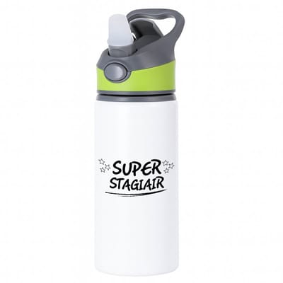 Hacebo® - Super stagiair waterfles met rietje groen - Stagiair - beste stagiair - werk - afscheidscadeau - verjaardagscadeau - kado - water fles - 650ML