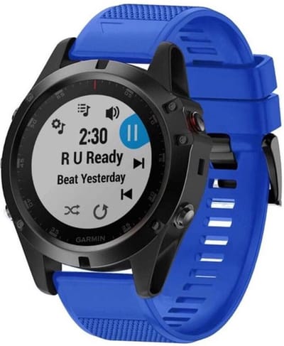 Shop4 - Geschikt voor Garmin Fenix 5S Bandje (ook Plus) - Siliconen Blauw