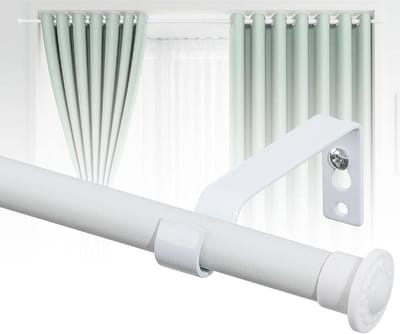 SnelShoppen - Uitschuifbare Gordijnroede 16 mm Mat Wit 76-116 cm - Vitrageroede voor Wandmontage met Beugels en Eindstukken voor Verduisteringsgordijn
