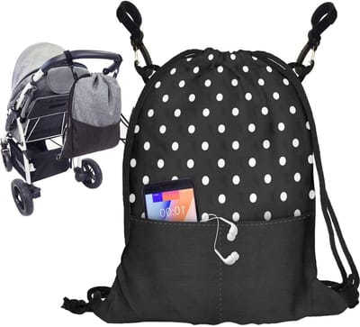 Baby Stroller Organizer - Buggy Bag Trolley - Wandelen met Baby - Universele Bevestiging - 46x35 cm - Stippen