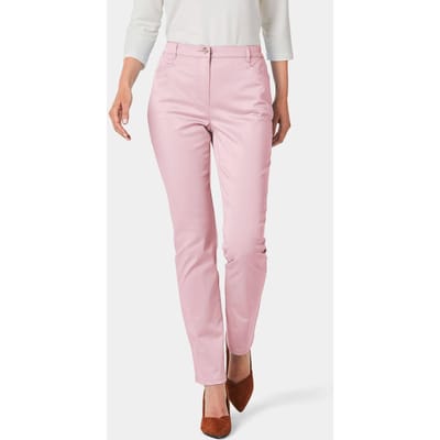 Broek LOUISA van satijn en katoen - rosé - Gr. 40 van Goldner Fashion
