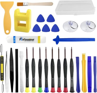 Precisie schroevendraaierset - Fijne gereedschappen - Elektronica reparatie - 29 delig met opbergkist - 17.4 cm - Zilver