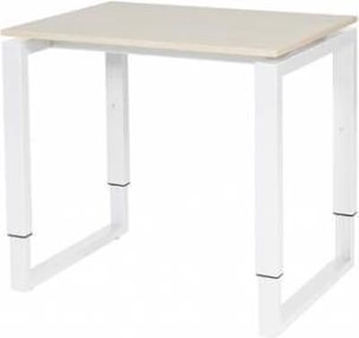 Verstelbaar Bureau - Domino Plus 80x60 Eiken - wit frame