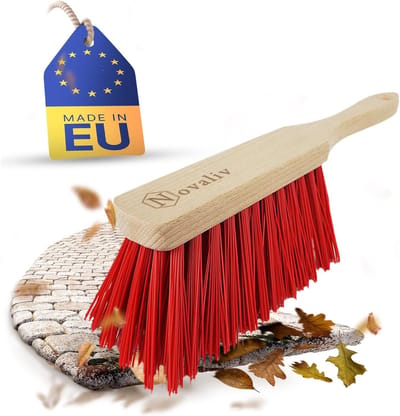ELASTON Handbezem Buitenbezem Houten veegmop Industriële handbezem Auto sneeuwbezem Houten handborstel Handbezem Grove handbezem Campingbezem Luifel Tapijt Caravan Handbezem Straat