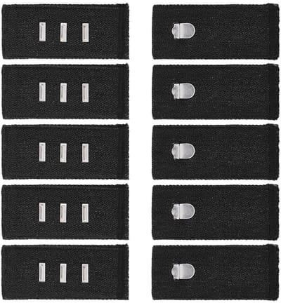 BRENZOOS- Tailleband Extender 10 Stuks - Verstelbare Katoenen Extender - Metalen Haak - Onzichtbaar Design - Geschikt voor Jeans/Rokken - Afmetingen 84x35 mm - Broekverlengers