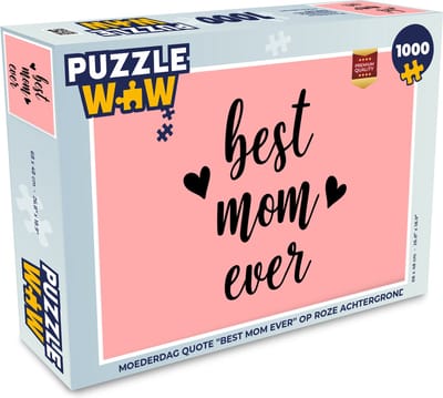 Puzzel Best mom - Quote - Roze - Legpuzzel - Puzzel 1000 stukjes volwassenen