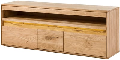 MASSIVMOEBEL24.DE wilde eik TV-meubel blank massief hout 165x43,5x63 cm (BxTxH) geolied gemonteerd CARDIFF volledig massief #140