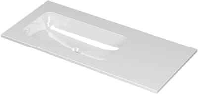INK Aspekt Wastafel Porselein Links Zonder Kraangat - 1000x450x15 mm - Glans Wit