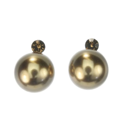 Behave - Oorknop - Parel met Steentje - 1,4 cm