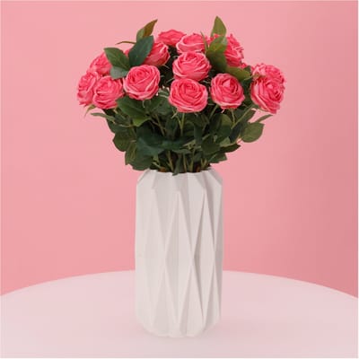 Handgebonden Kunstboeket Vela Modena 45 cm roze