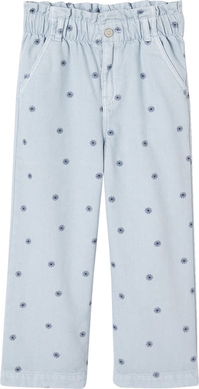 Vertbaudet Wijde paperbag-broek met bloemen meisjes