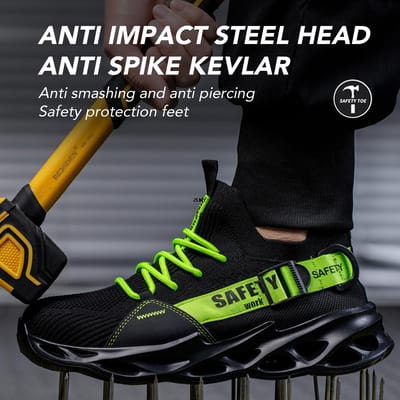 Nieuwe Heren Veiligheidsschoenen Stalen Neus Sneakers Lichtgewicht Anti-smash Anti-perforatie Werkveiligheidslaarzen Man Ademende Werkschoenen Mode 36
