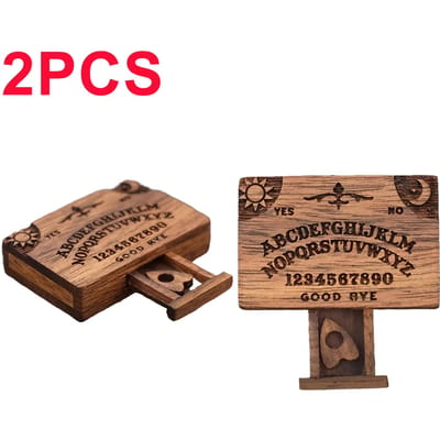 Mini Ouija Bord Retro Miniatuur Spiritusbord Met Lade Houten Miniatuur Emotionele Liefde Lade Halloween Decoraties Gereedschap