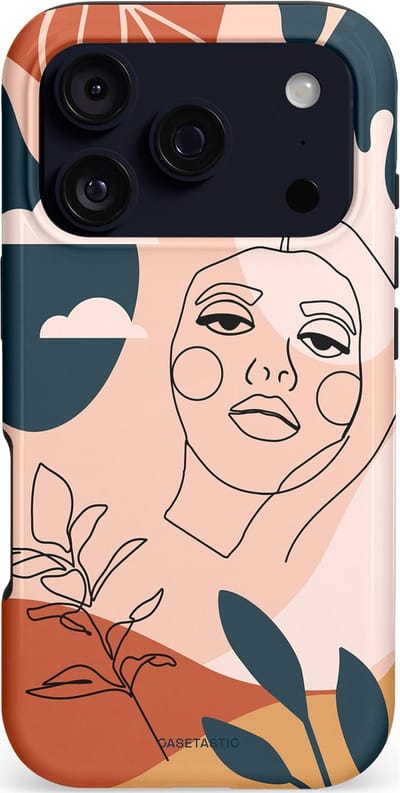 Casetastic hoesje geschikt voor Apple iPhone 17 Pro - MagSafe - Dubbellaagse bescherming - Zachte contour - Fashion Case - Perzik Zand Donkergrijs Wit