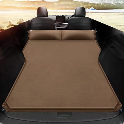 Auto Luchtbed - Slaapmatras Kamperen - Reizen Ontspannen - Inclusief Pomp - Normaal Formaat - Bruin