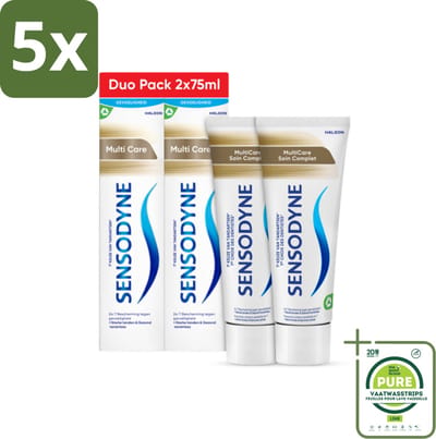 5 x Sensodyne - Tandpasta - Multi Care - Complete Zorg - Duopack - 2 x 75 ml - Grootverpakking - Tandpasta Gevoelige Tanden - Tandpasta Bescherming - Tandpasta Frisse Adem - Tandpasta Gezond Tandvlees - Fluoride Tandpasta