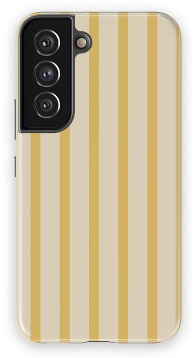 DripCase Gestreept Hoesje Samsung Galaxy S22 | Backcover met Mag | Stripes Motief | Trendy Case Samsung Galaxy S22 met Strepen Vanilla Drop