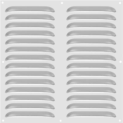 Ventilatiehoes RVS - Luchtrooster Afdekking - Luchtstroom Verbeteren - 45 Graden Lamellen - 30 x 30 cm - Zilverkleurig