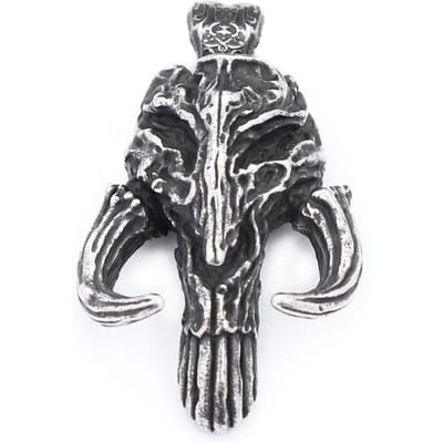 Colliers Pendentifs Vintage en Acier Inoxydable 316L Noir Mandalorian Pour Hommes Collier Crâne Punisher Gothique Bijoux de Motard Cadeaux gray