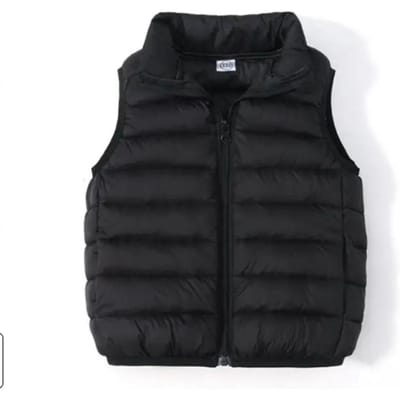 Meisjes Jongens Dons Katoen Gevoerde Gilet Kinderen Warme Mouwloze Jas Kids Gilet Bovenkleding Herfst Winter Jongens Jas 120cm zwart