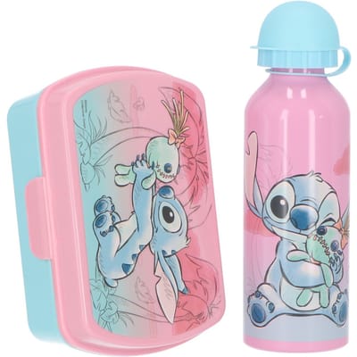 Disney Lilo & Stitch Broodtrommel en Drinkfles - Schoolset - Lunchset - Lunchtrommel en drinkfles/drinkbeker/bidon