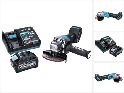 Makita GA 016 GM1 accu haakse slijper 40 V max. 125 mm borstelloos XGT + 1x accu 4,0 Ah + oplader