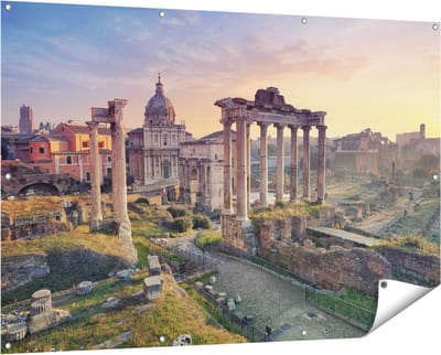 Gards Tuinposter Romeins Architectuur in Rome, Itali� - 150x100 cm - Tuindoek - Tuindecoratie - Wanddecoratie buiten - Tuinschilderij