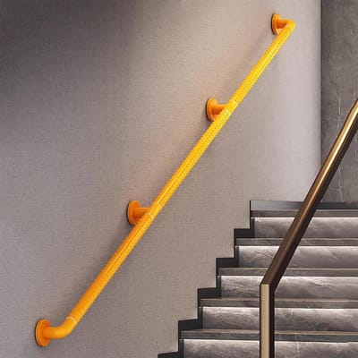 Trapleuning Roestvrij Staal - Handgreep Muur - Extra Balans - Antislip Nylon Bekleding - 160 cm - One Color