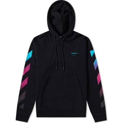 Off-White Gradient Fleece Hoodie AW18 Unisex Hoodie Zwart OMBB037F181920051088 S black