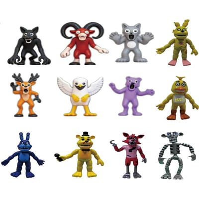 12 stuks/set 99 Nachten In Het Bos   spelActiefiguren Nieuw Spel Peripheral Verjaardagscadeaus Speelgoed voor Kinderen Halloween Cadeaus gray