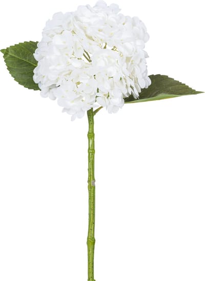 Easyplants | Kunsthortensia Annabelle Real Touch Wit 55cm | Zijde | Nepbloemen | wit | Onderhoudsvrij | Kant-en-klaar